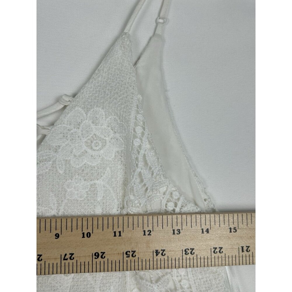 Astr The Label Anthropologie Dress Women S  White Mini Sleeveless Shift Lace Boh - Picture 4 of 13